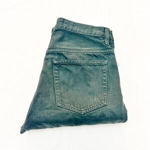 Acne Studios Town Dyed Green Straight Leg Button Fly Denim Jeans Size 30 Italy